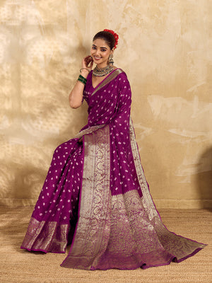 Buy Viscos Silk Bandhani Saree With Zari Border under 2000