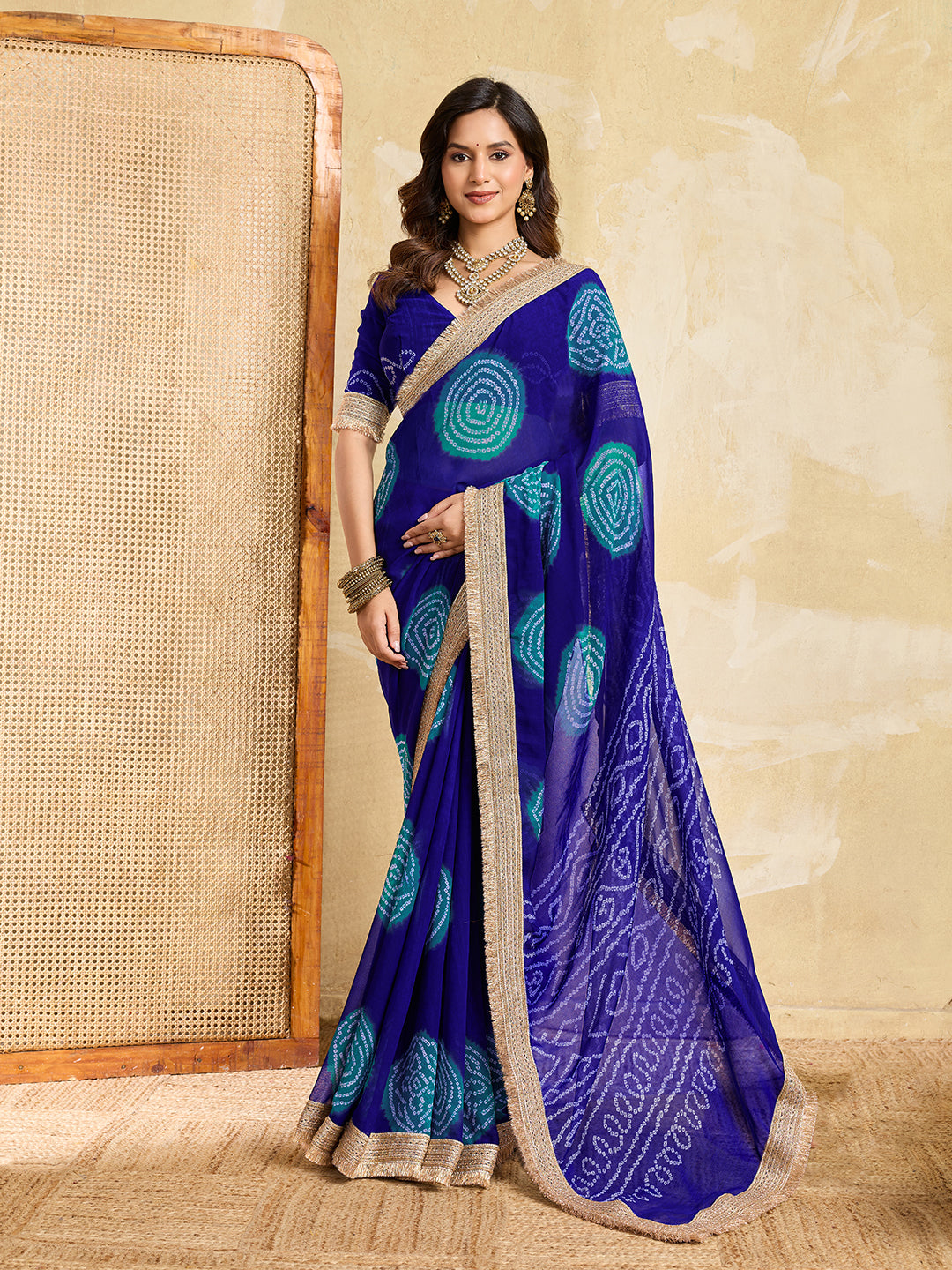 Tanmira Georgette Bandhani Saree with Heavy Border KDN