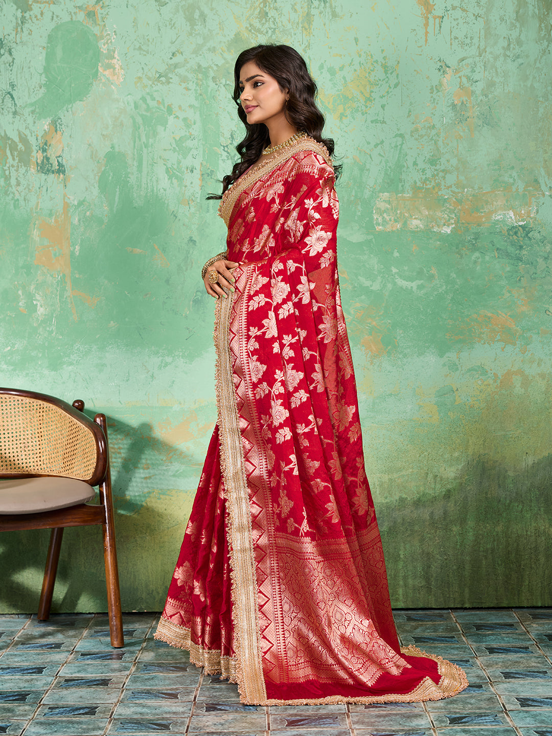 Tanmira Special Tissue silk Banarasi Style With Tari BorderWork Saree AST