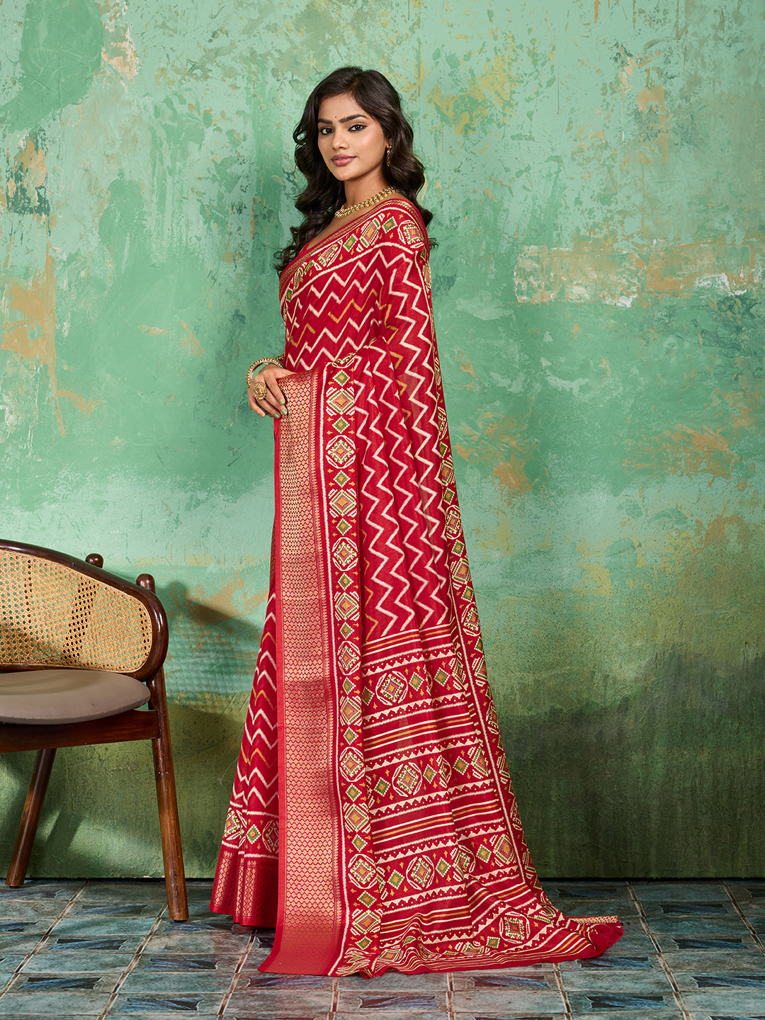 Tanmira New Latest Cotton Silk Printed Style With Daily Wear Red Saree STL