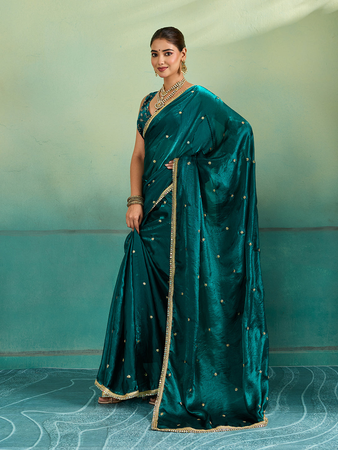 Tanmira Premium Tissue Silk Saree with Rich Zardosi and Graceful Style RAM