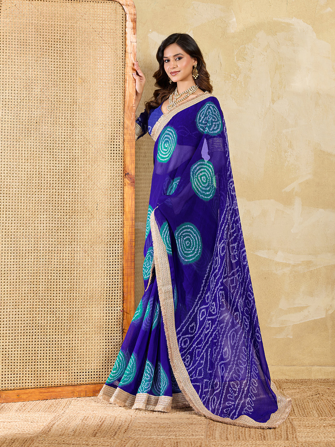 Tanmira Georgette Bandhani Saree with Heavy Border KDN