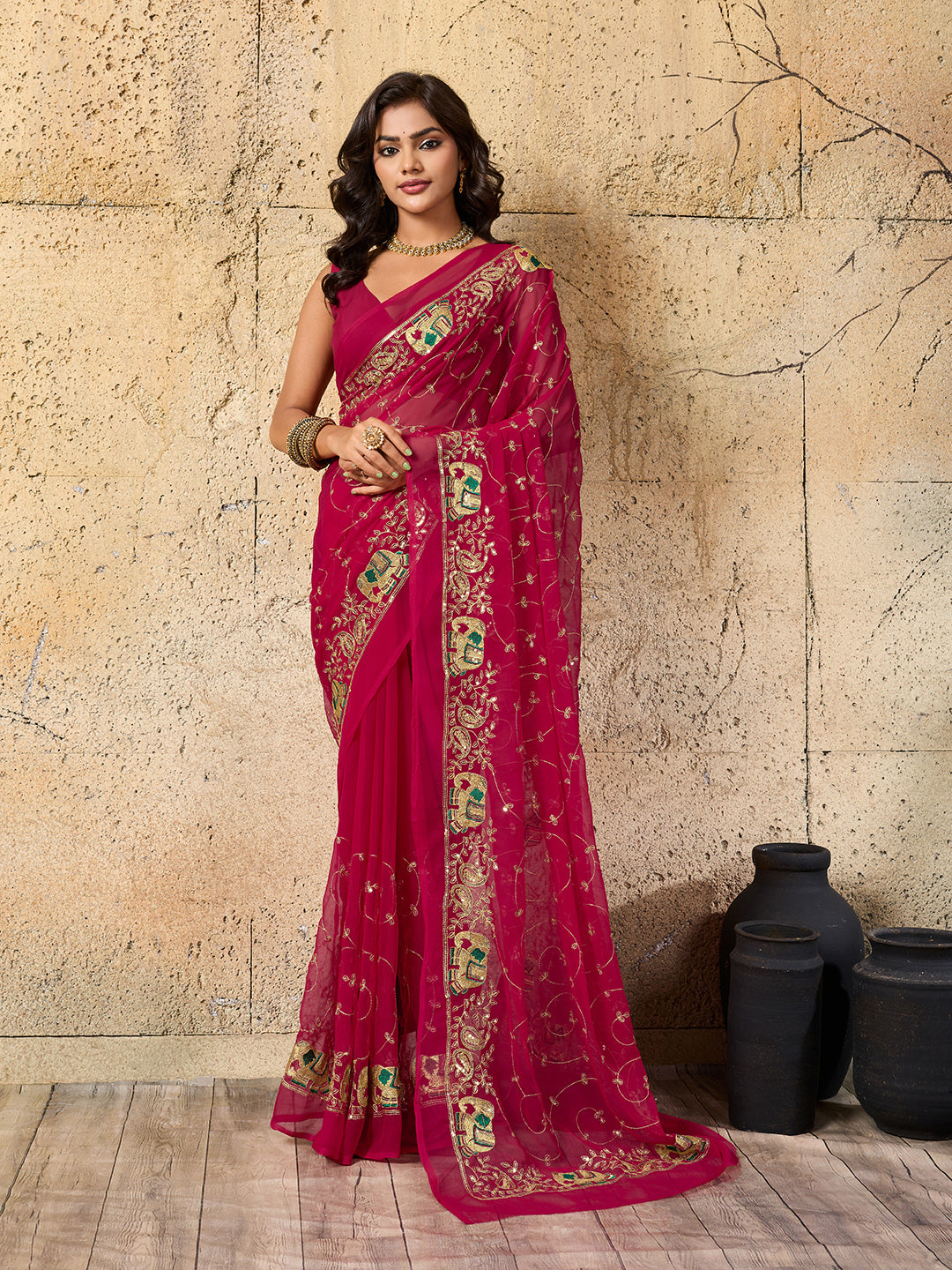 Tanmira Special New Vibrant Traditional Look with Soft Georgette Saree JAY