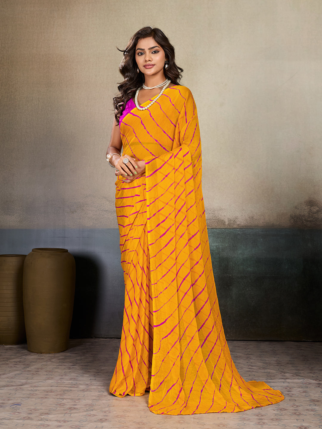 Tanmira New Launch Leheriya Style With Casual WearSaree KRN
