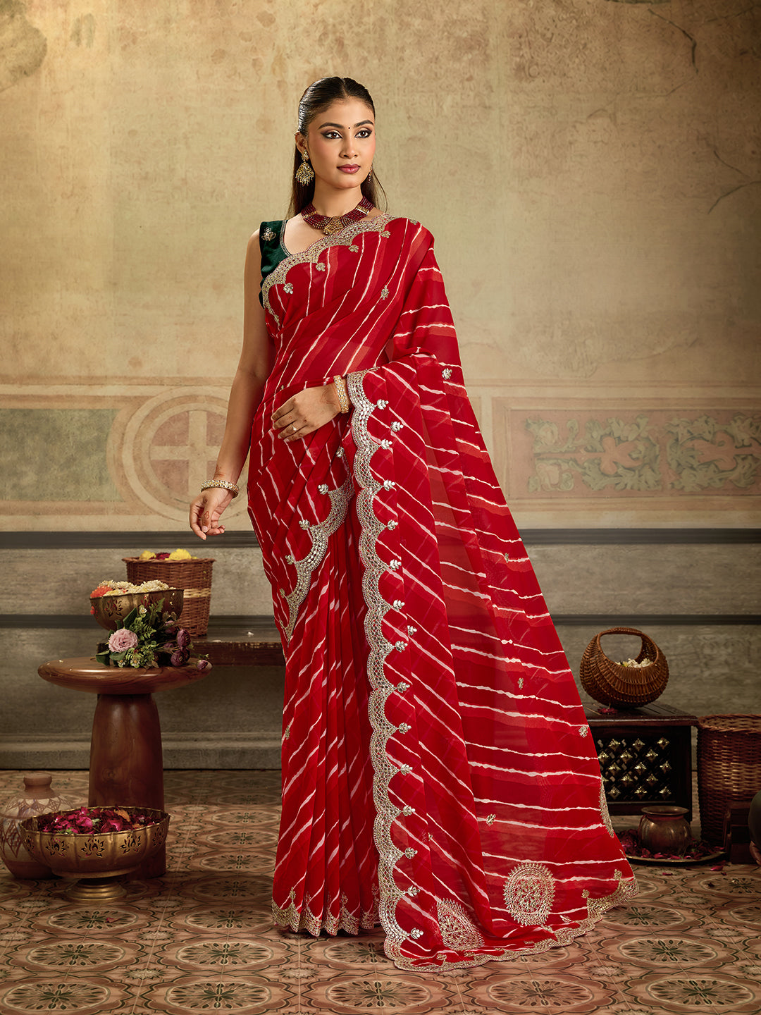 Tanmira Beautiful Designer Saree with Rich Gotapatti Work and Royal Appeal PDM