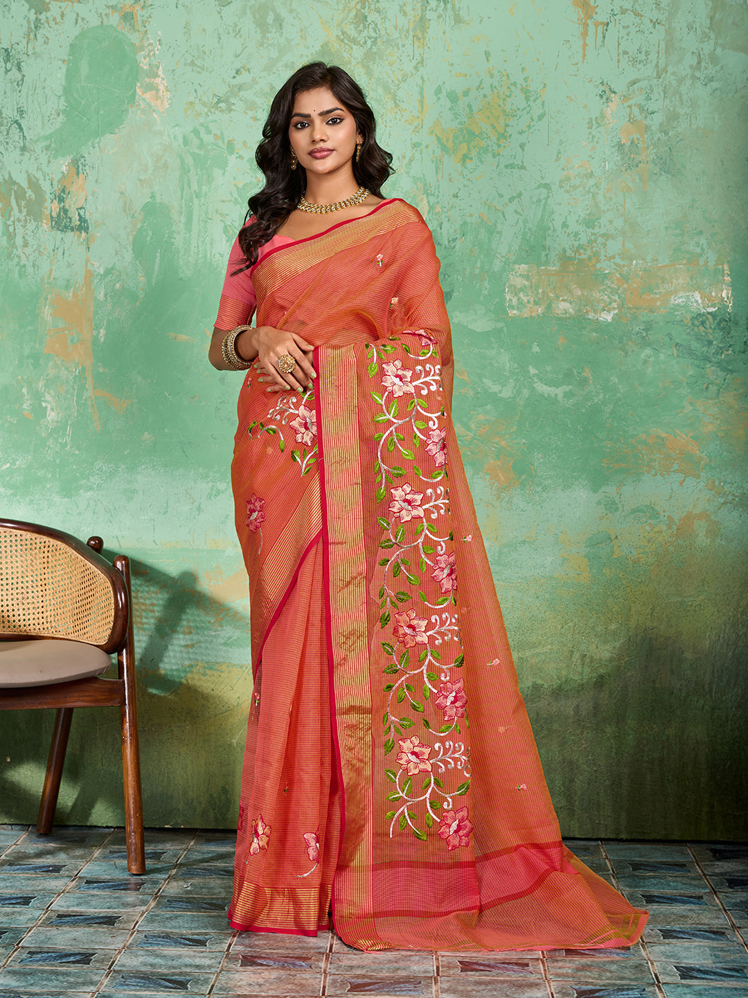 Tanmira New Launch Kota Doriya Banarasi Style With kashish work Saree SWA