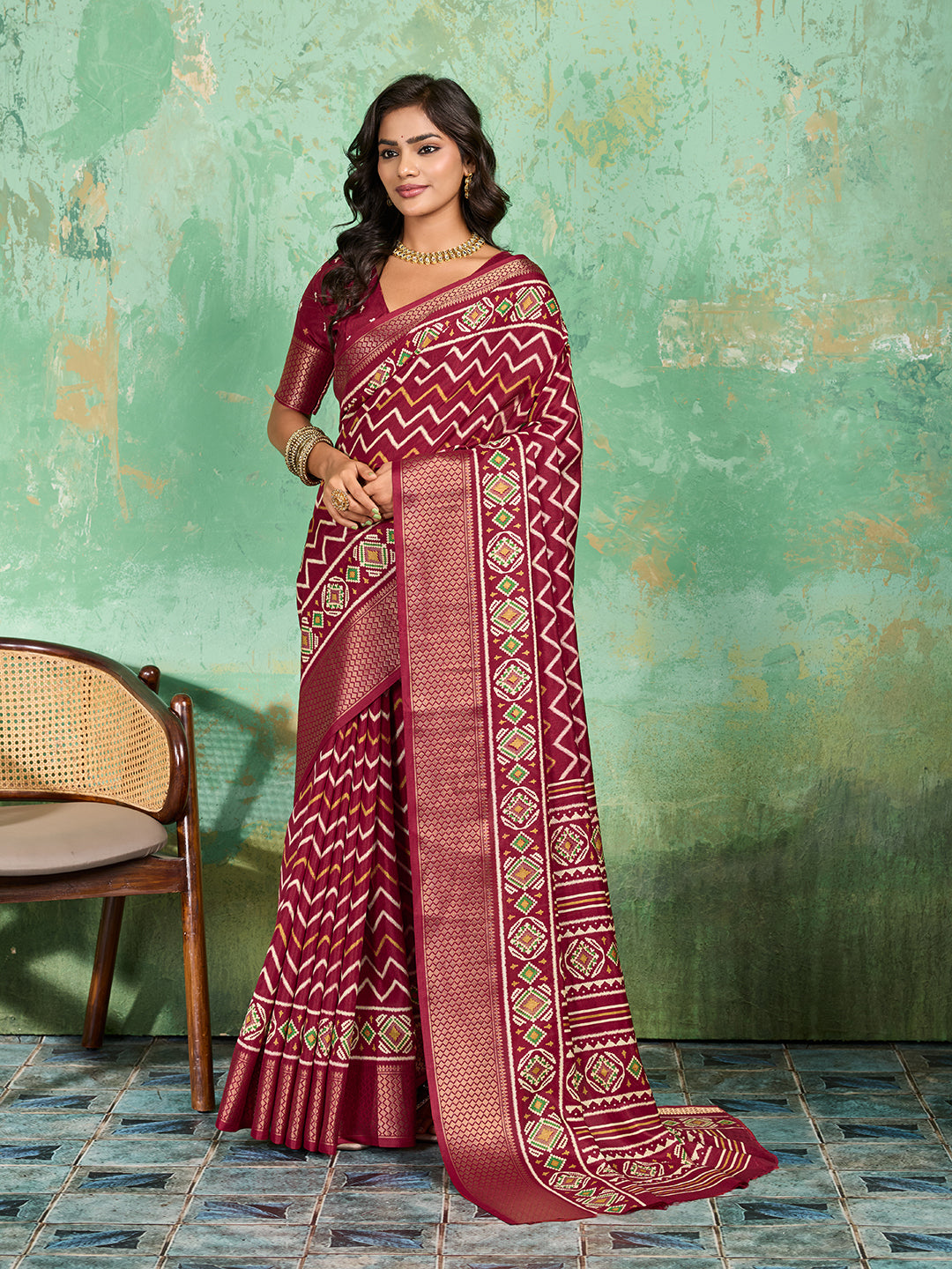 Tanmira New Cotton Silk Printed Style With Daily Wear Maroon Saree STL