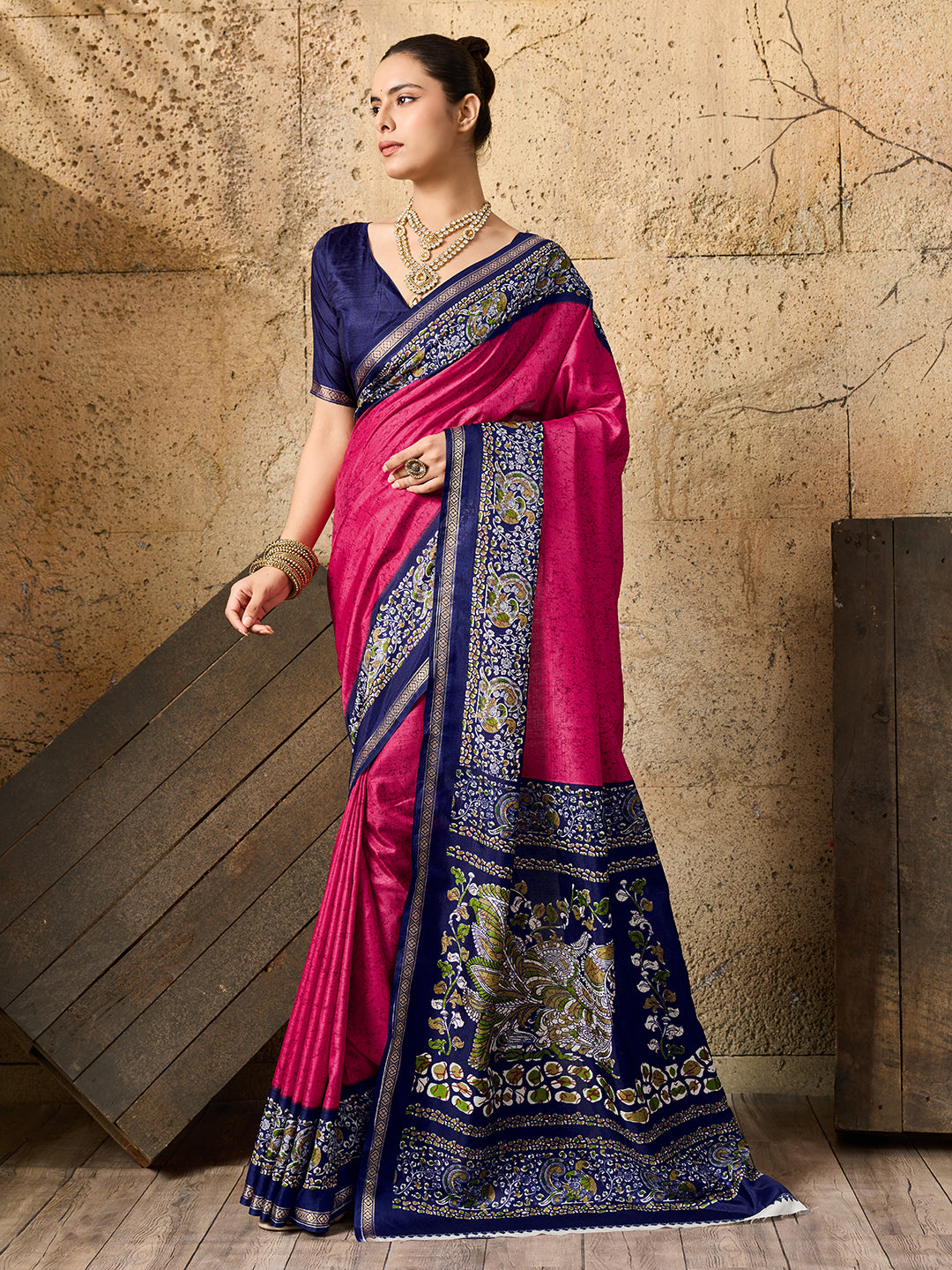 Tanmira New Latest Dola Silk Printed Style With Zari Border Work Saree VJT