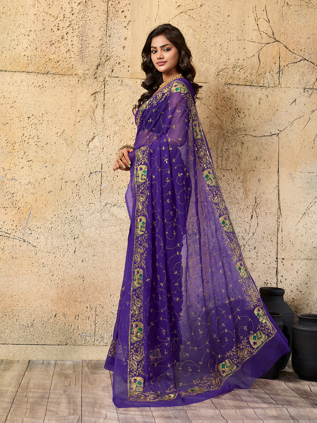 Tanmira New Vibrant Traditional Look with Soft Georgette Saree JAY