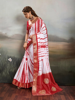 Buy Chiffon Faag Style Saree Whgit Gotapatti Work Tanmira