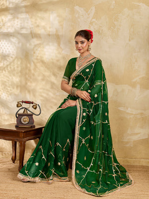 Buy Georgette Saree with Gota patti Work Tanmira
