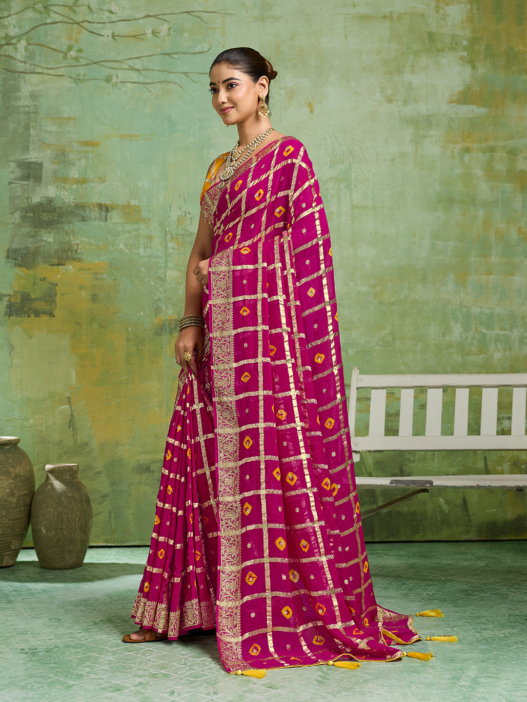Tanmira Lightweight Casual Georgette Saree in Bandhani Style CHAND