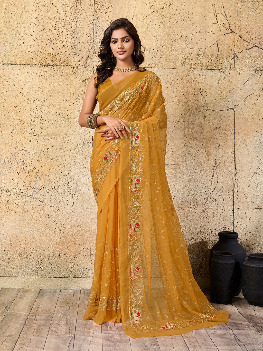 Tanmira Special Classic Traditional Saree in Royal Georgette Fabric JAY