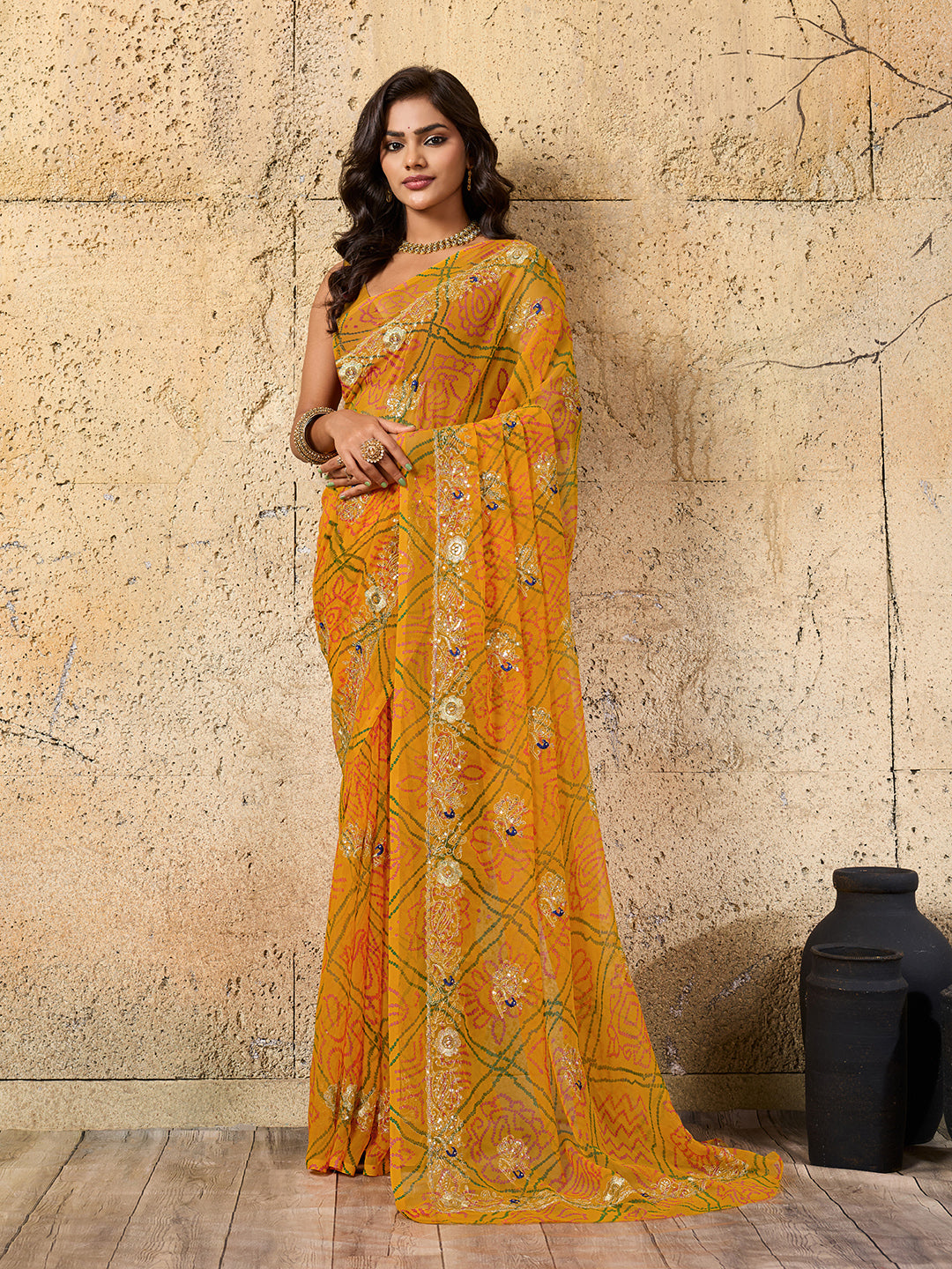Tanmira Radiant Charm In Georgette With Sequin Tari Work Saree JAY