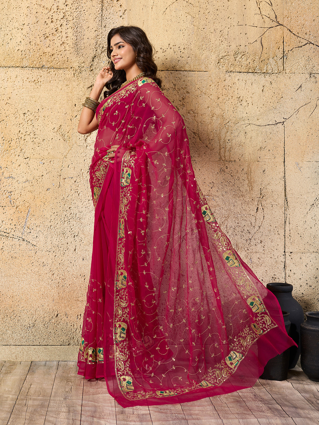 Tanmira Special New Vibrant Traditional Look with Soft Georgette Saree JAY