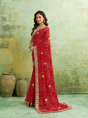 Buy New Festive Special Bandhani Saree With Festive Wear Tanmira