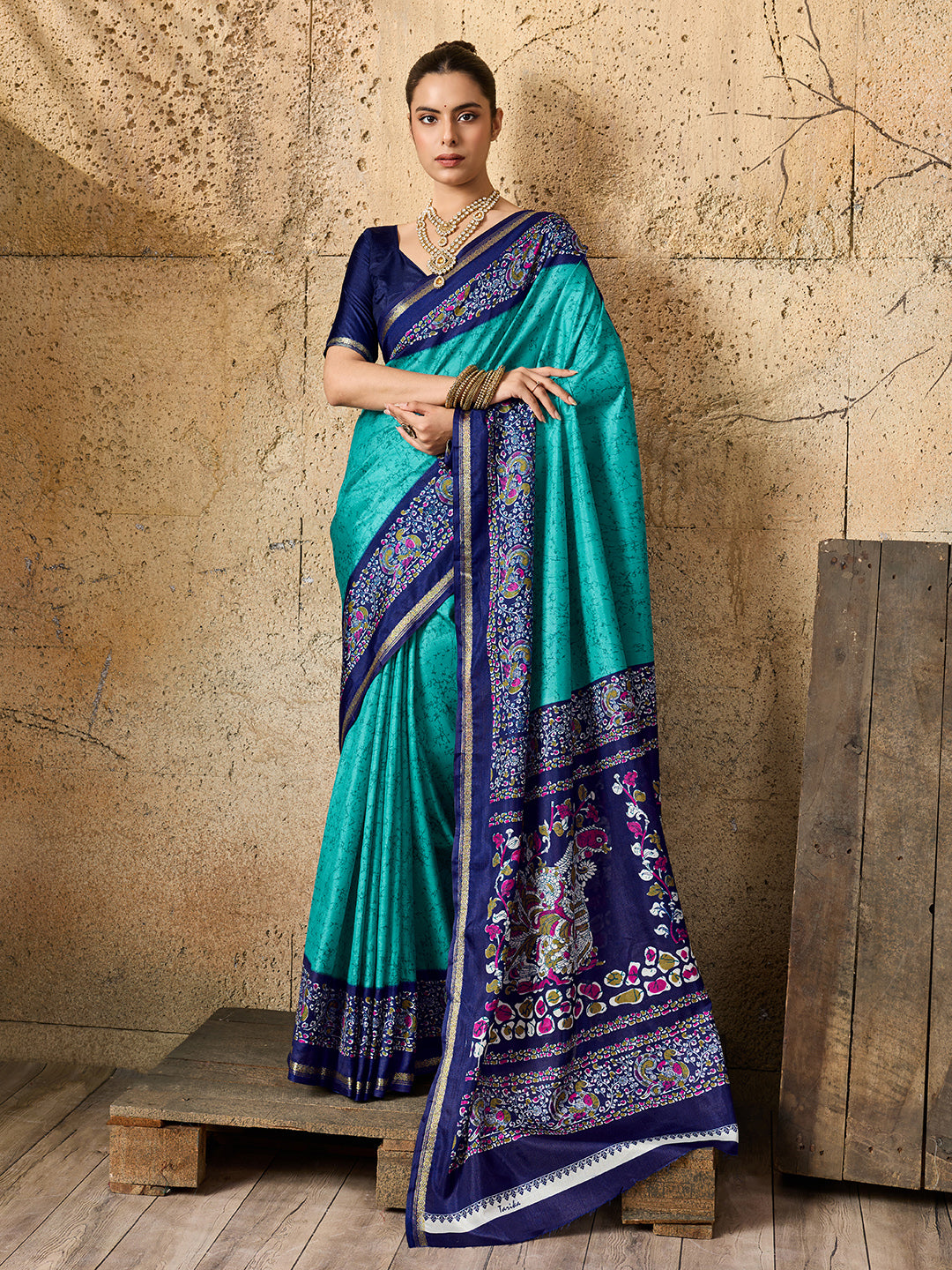 Tanmira Latest Dola Silk Printed Style With Zari Border Work Saree VJT