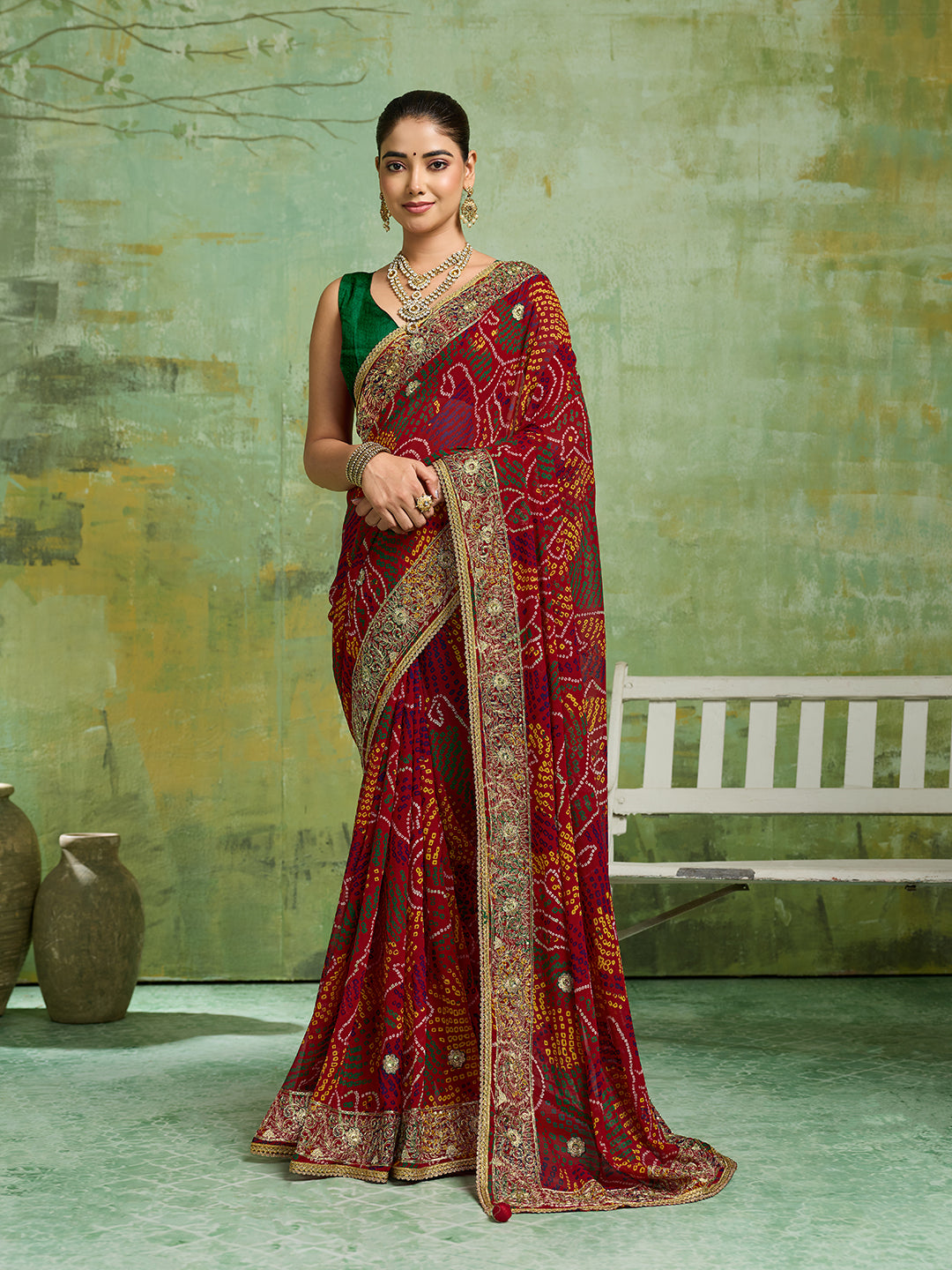 Tanmira Festive Special Bandhani Style Georgette Saree RB