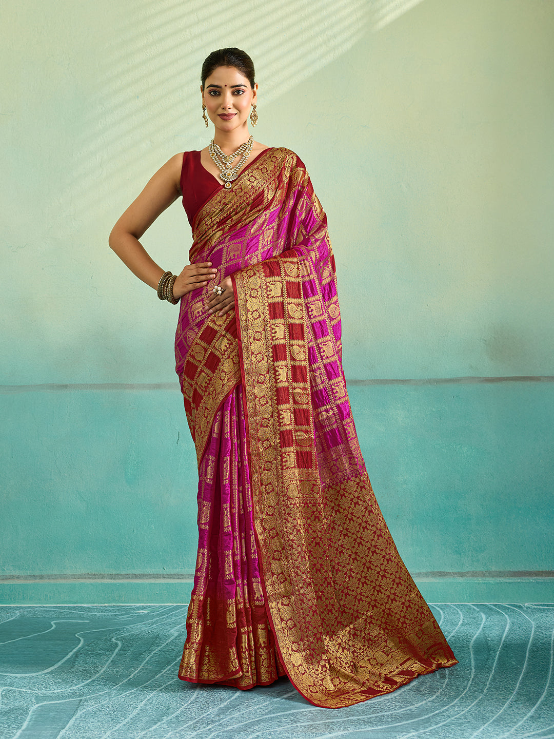 Tanmira New Art silk Banarasi Style With Zari weaving Work Saree Tanmira
