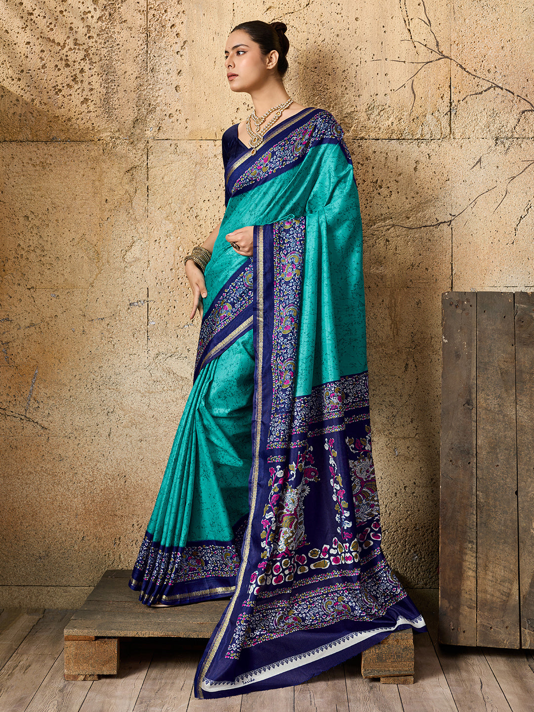 Tanmira Latest Dola Silk Printed Style With Zari Border Work Saree VJT
