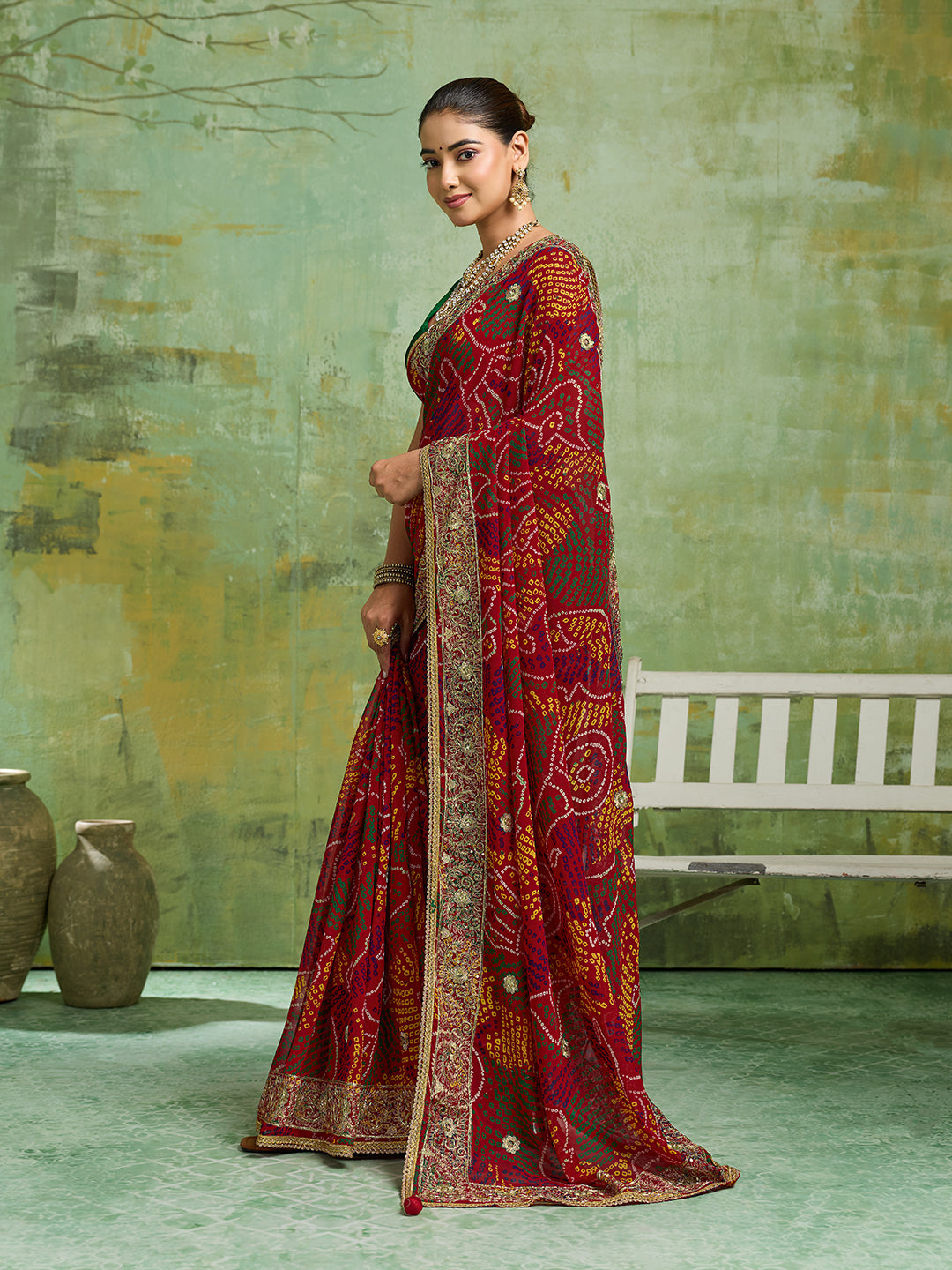 Tanmira Festive Special Bandhani Style Georgette Saree RB
