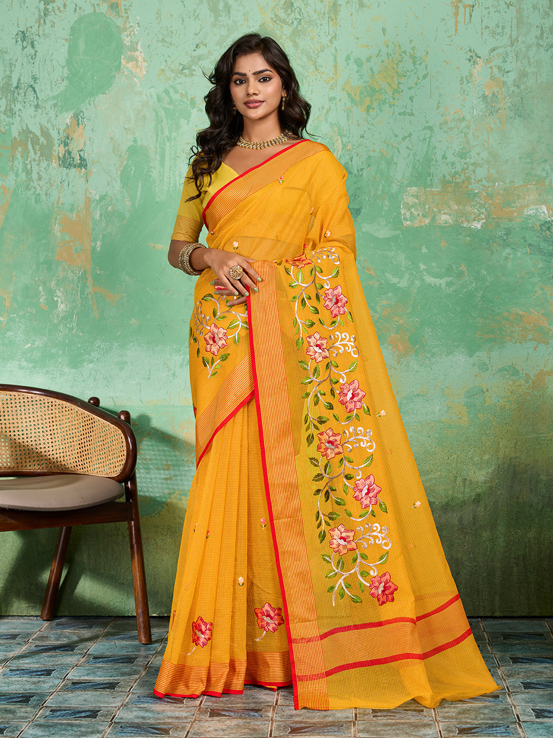 Tanmira New Beautiful Kota Doriya Banarasi Style With kashish work Saree SWA