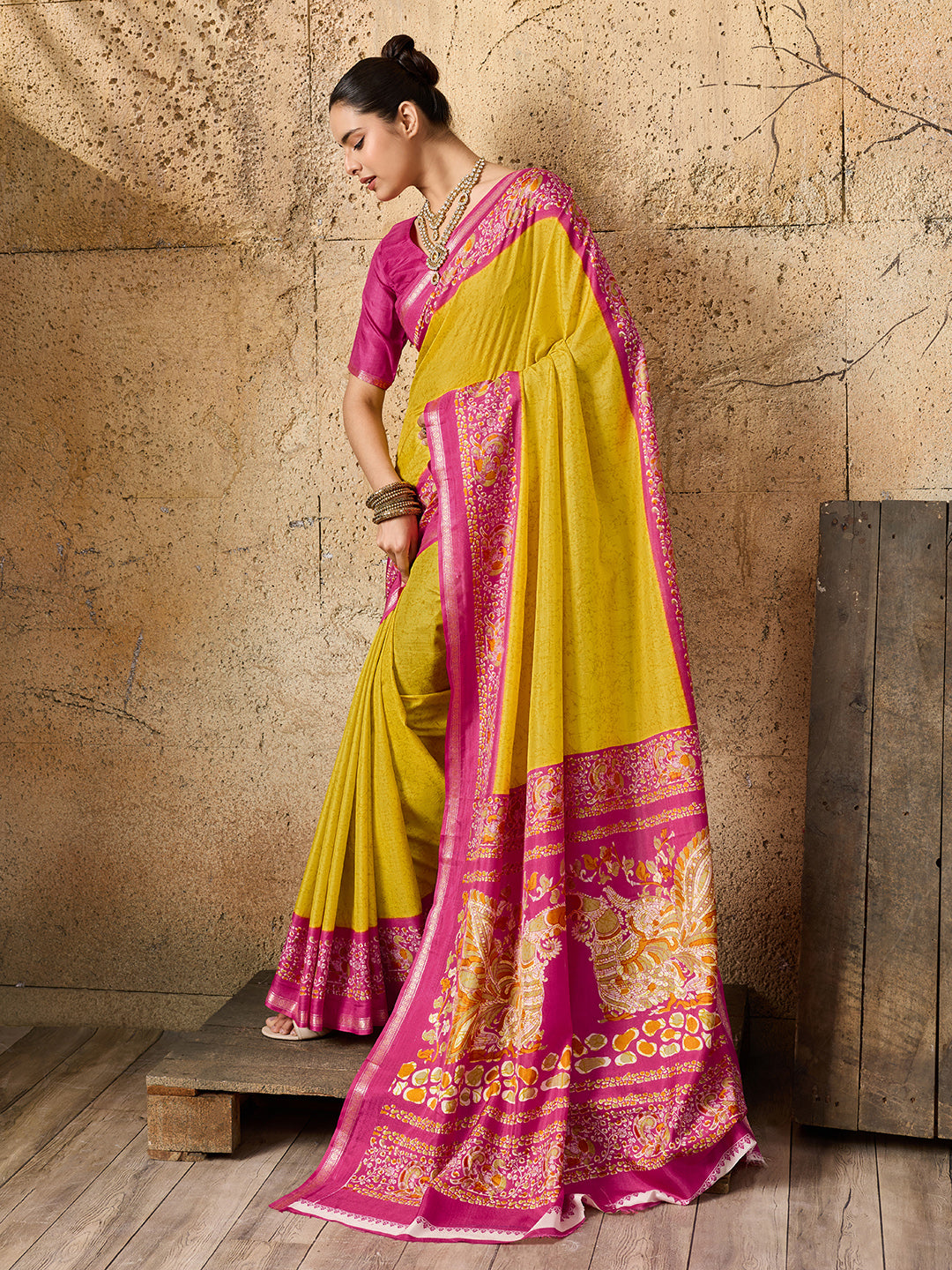 Tanmira Dola Silk Printed Style With Zari Border Work Saree VJT