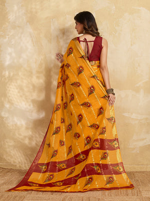 Buy Ghatchola Saree With Bikaneri bandhej Work