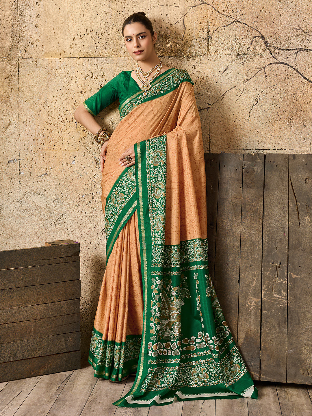 Tanmira New Launch Dola Silk Printed Style With Zari Border Work Saree VJT