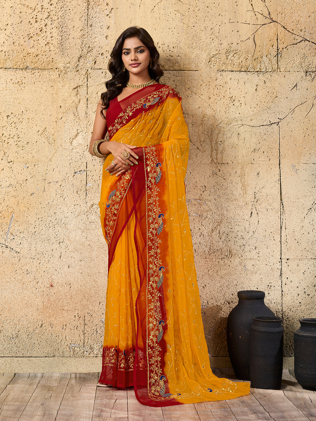 Tanmira New Royal Wedding Saree in Traditional Georgette Elegance JAY