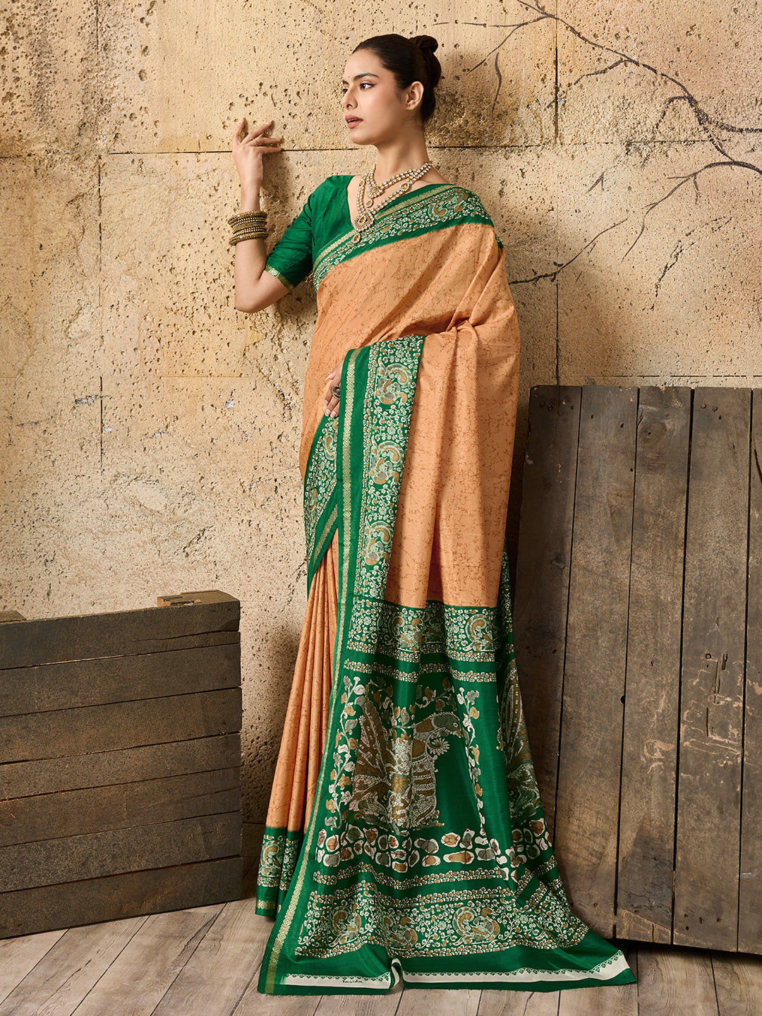 Tanmira New Launch Dola Silk Printed Style With Zari Border Work Saree VJT