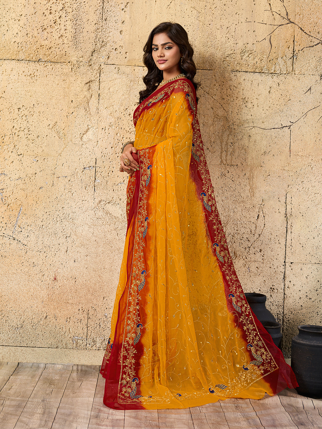 Tanmira New Royal Wedding Saree in Traditional Georgette Elegance JAY