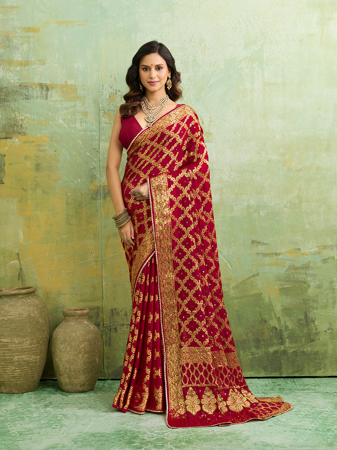 Tanmira Latest Gharchola Banarasi Silk Fabric With Heavy Zari Work Saree KML