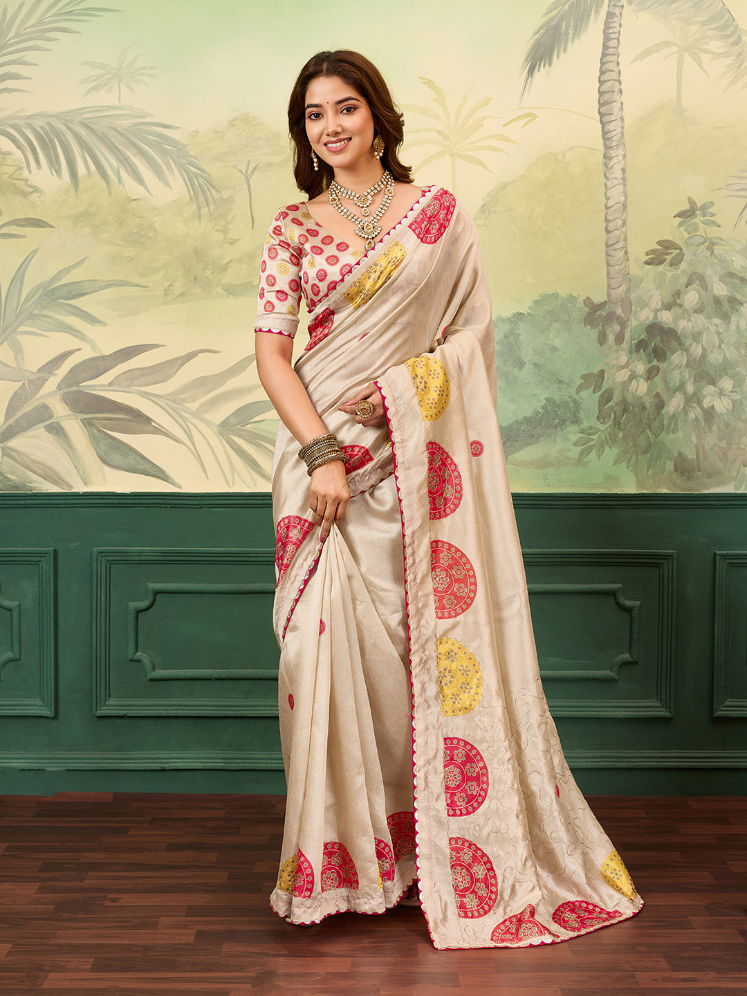 Tanmira New Elegant Jute Silk Bandhani Casual Saree GAN