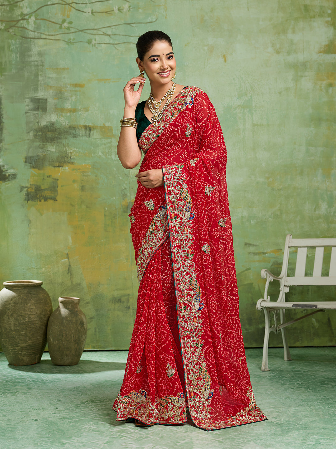 Tanmira Premium Gotapatti Handwork Georgette Sarees KDN