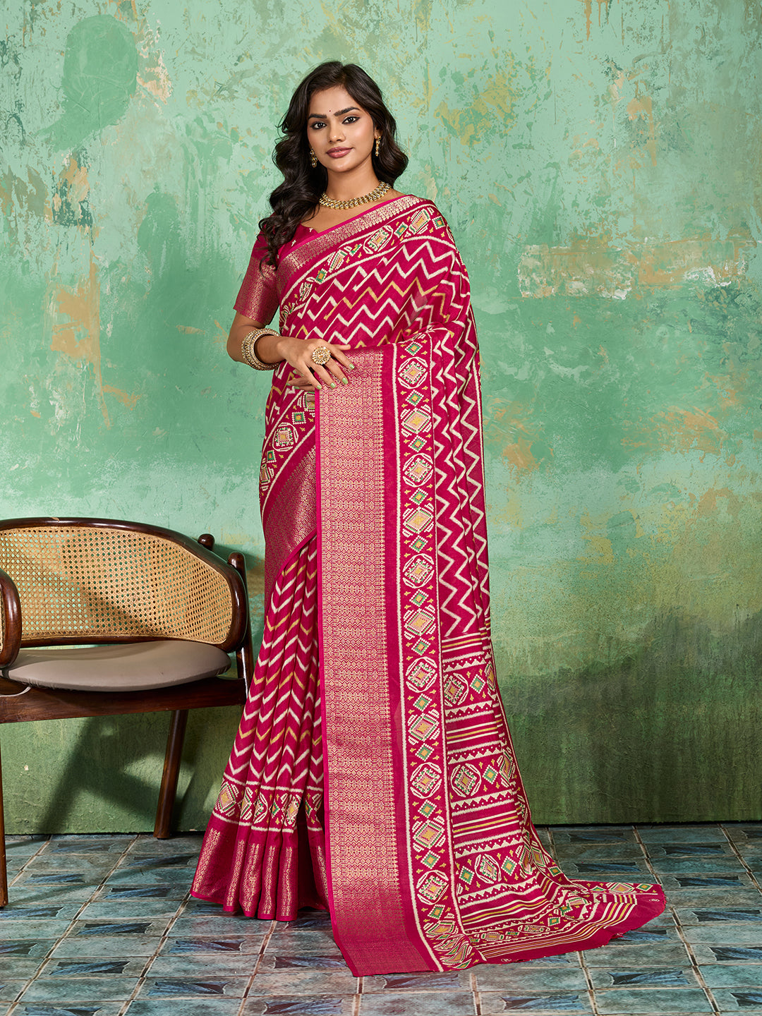 Tanmira New Launch Cotton Silk Printed Style With Daily Wear Pink Saree STL