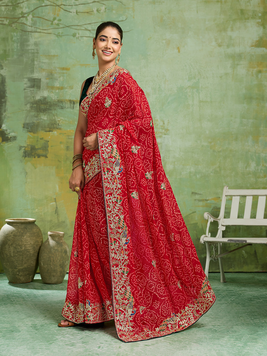 Tanmira Premium Gotapatti Handwork Georgette Sarees KDN