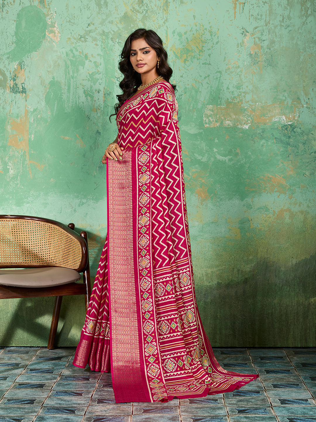 Tanmira New Launch Cotton Silk Printed Style With Daily Wear Pink Saree STL