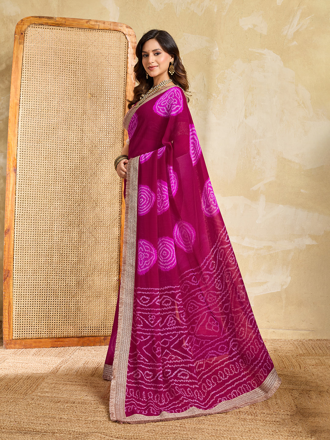 Tanmira Traditional Wear Georgette Bandhani Saree with Designer Border KDN