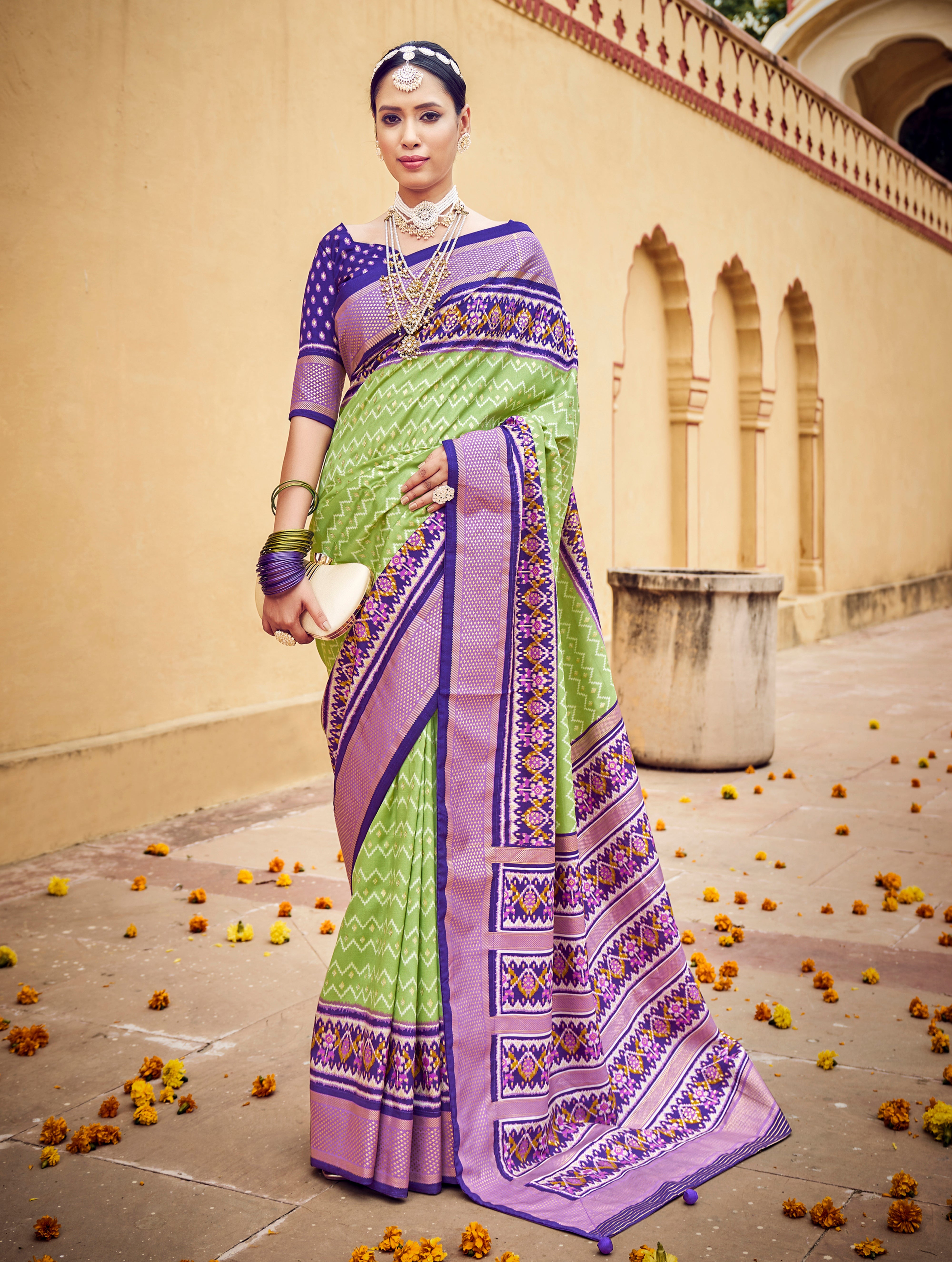 Tanmira Latest Pashmina Cotton Silk Saree STR Green