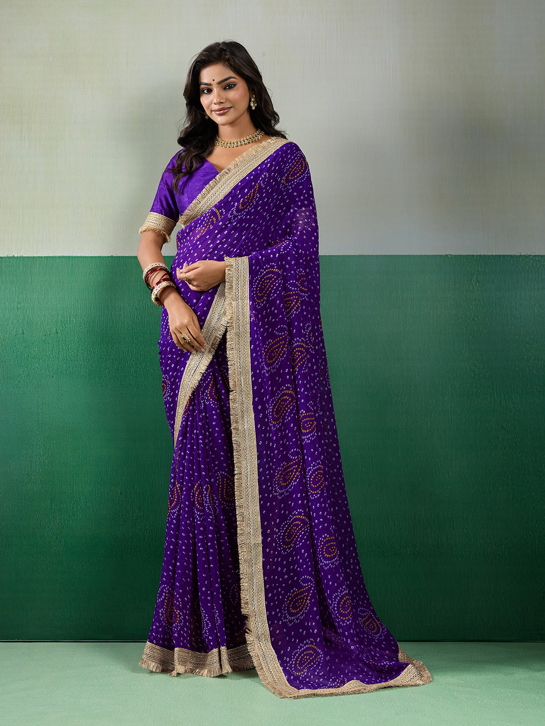 Tanmira Premium Georgette Bandhani Saree for Festive Wear KDN