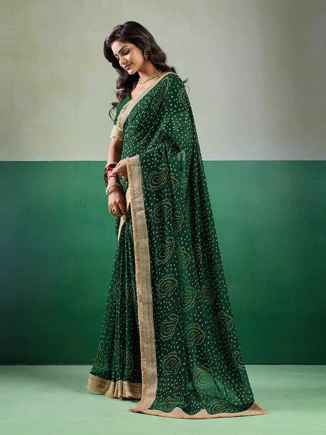 Tanmira Stylish Bandhani Inspired Georgette Saree Collection KDN