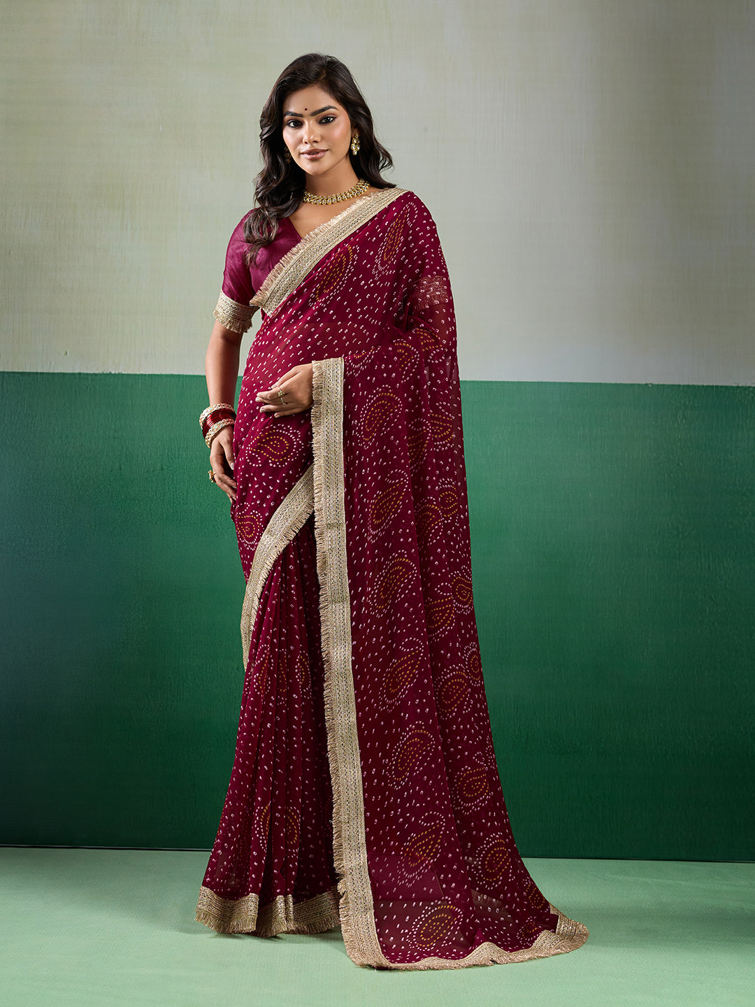 Tanmira Festive Special Bandhani Style Georgette Saree KDN