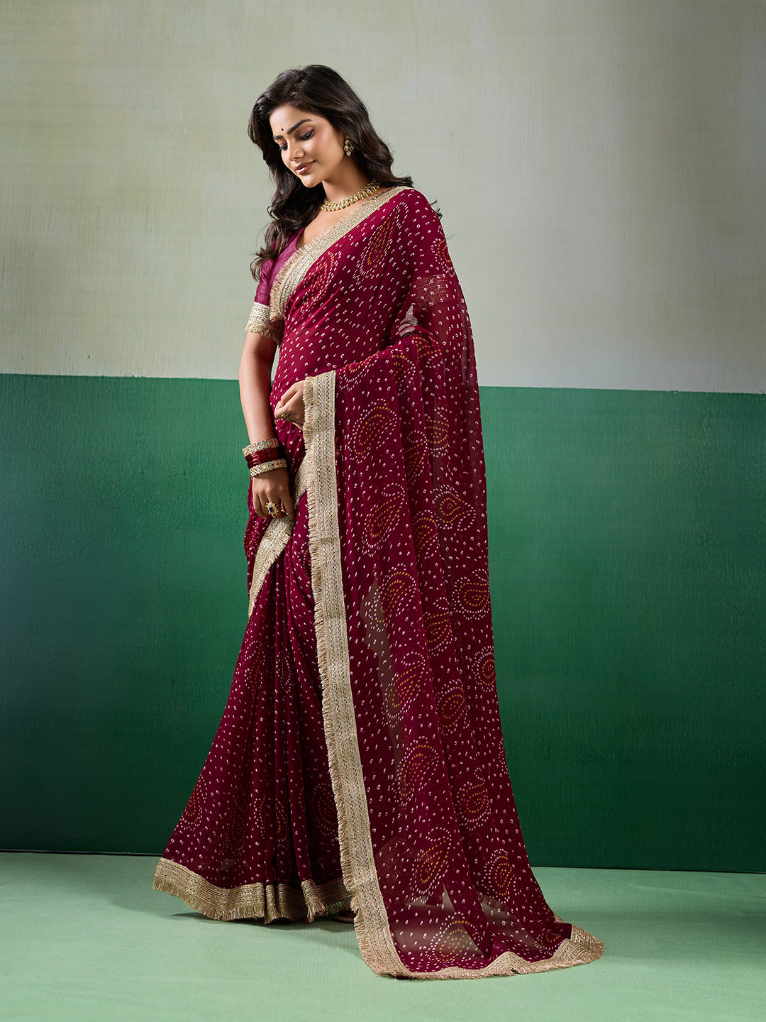 Tanmira Festive Special Bandhani Style Georgette Saree KDN