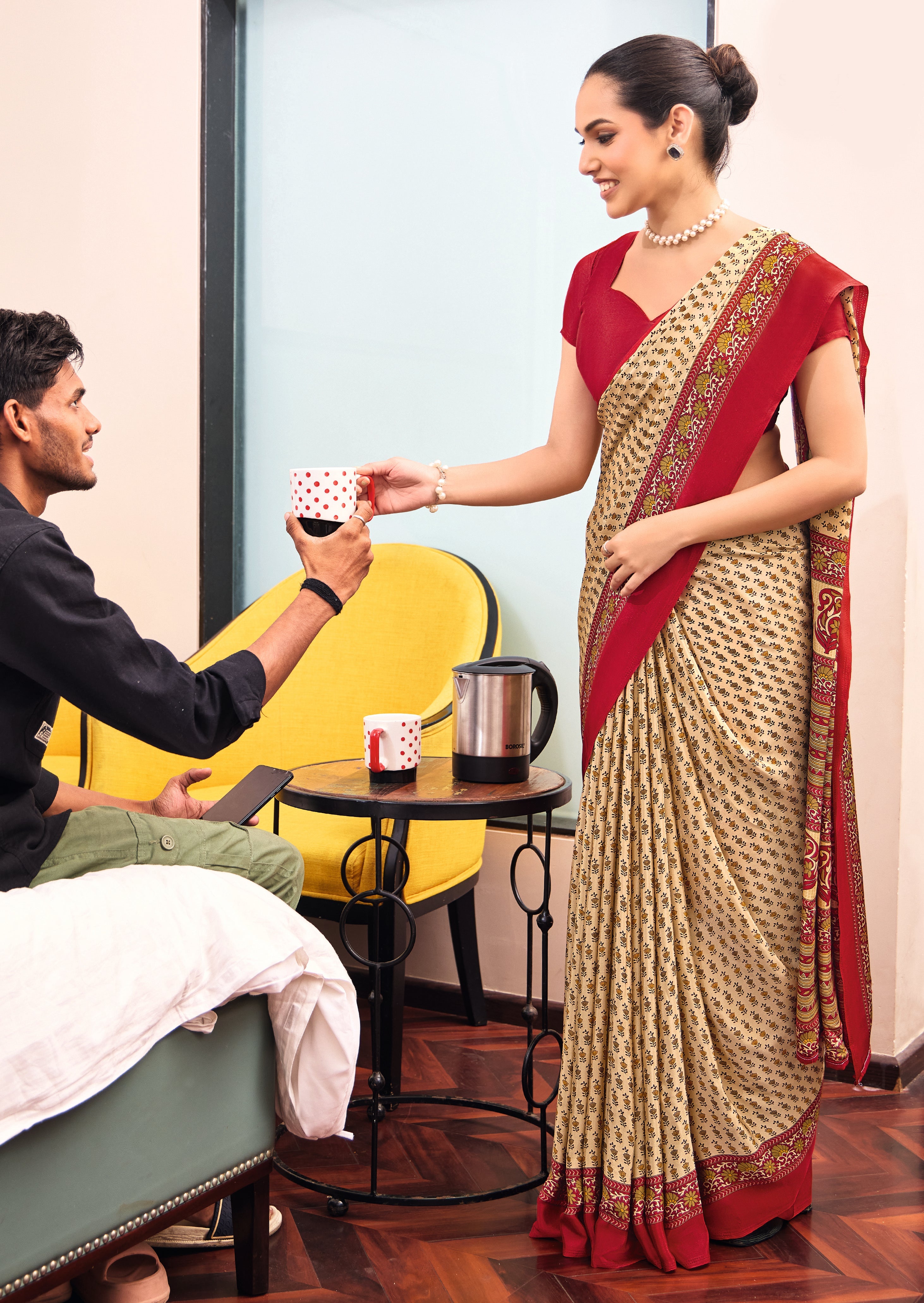 Tanmira New Special Crepe Silk Fabric Uniform Official Wear saree STR