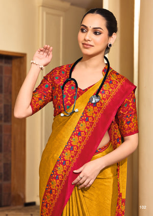 Silk Fabric Uniform Official Wear saree under 1500