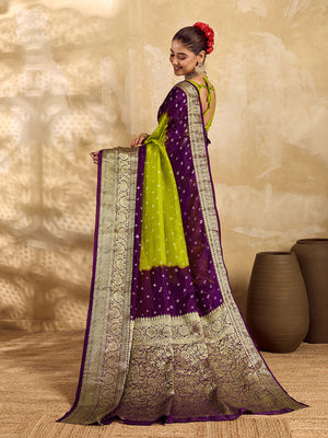 Buy Viscos Silk Bandhani Saree With Zari Border under 2000