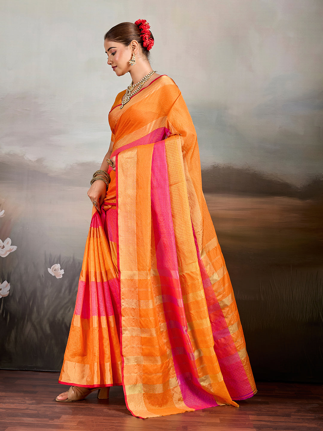 Tanmira Superhit Collection Beautiful Cotton Zari Weaving Saree SANA
