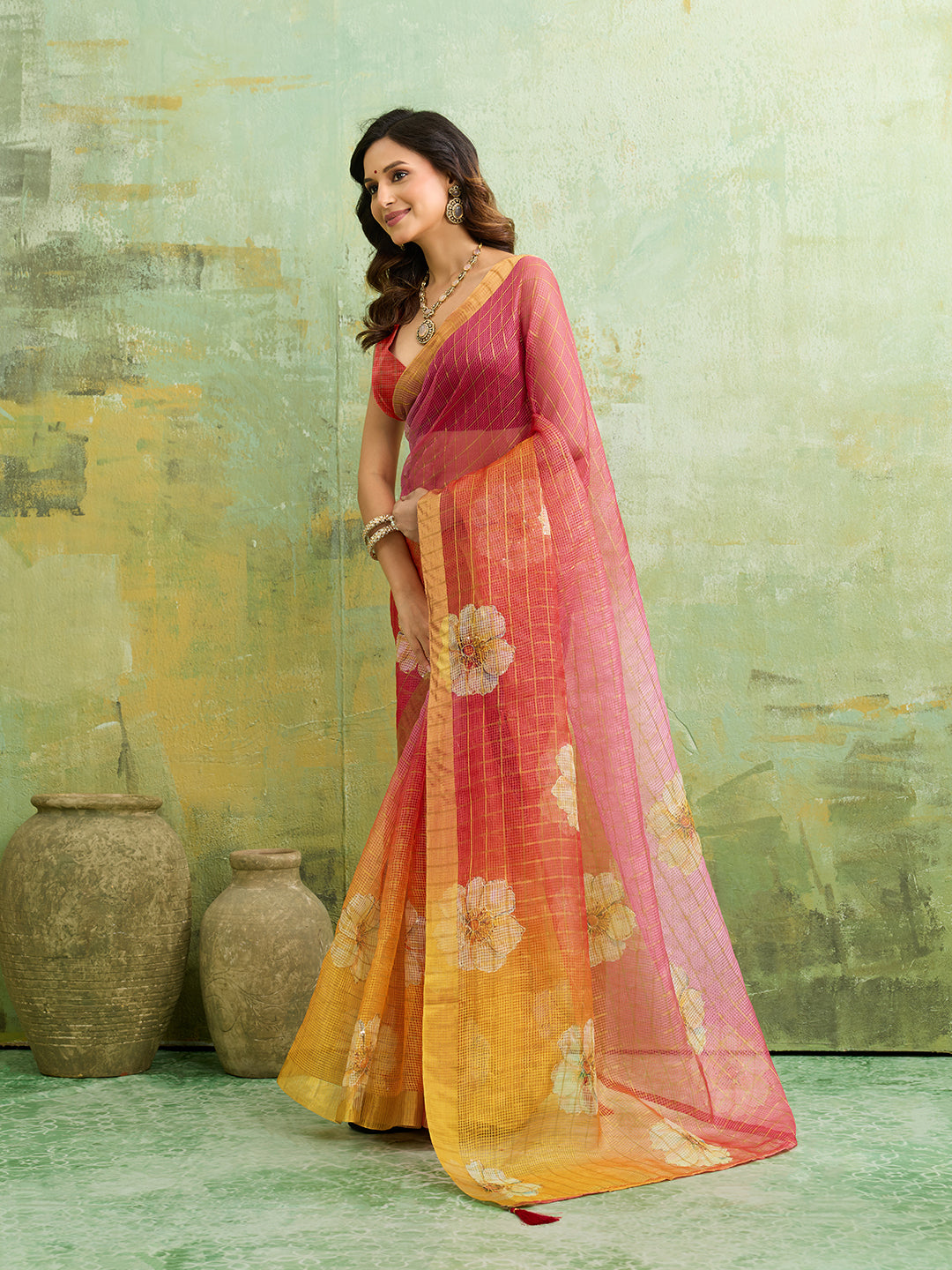 Tanmira New Banarasi Style Kota Doriya Saree with Gota Patti Work GAN