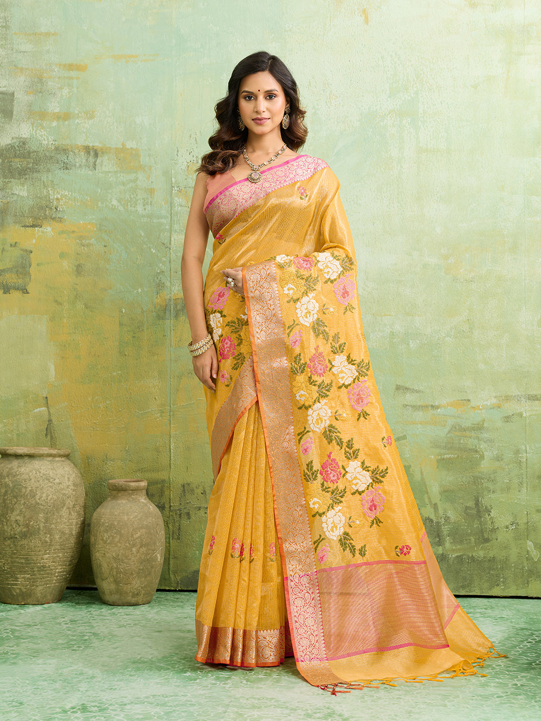 Tanmira New Kota Doria Hand Embroidery With Crosia Work Saree PUSP